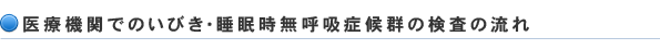 医療機関でのいびき・睡眠時無呼吸症候群の検査の流れ